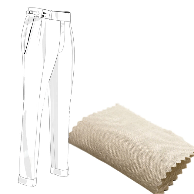 Pantalon Bering en Lino ligero "Sand" 52