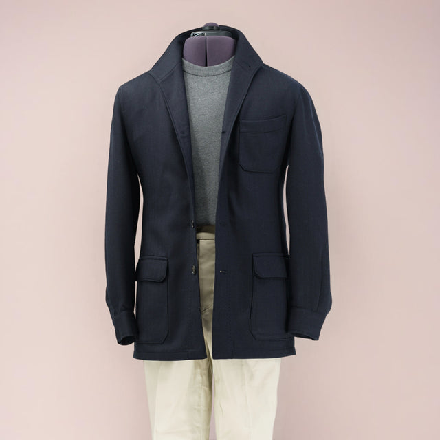 Siena Teba jacket navy herringbone worsted wool