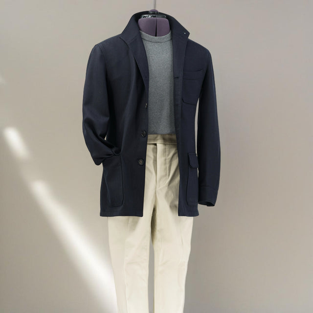 Siena Teba jacket navy herringbone worsted wool